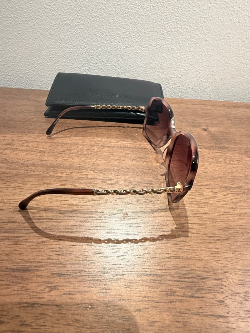 Chanel 5210-Q-A Square Chain Sunglasses – Brown / Gold - Picture 5 of 8